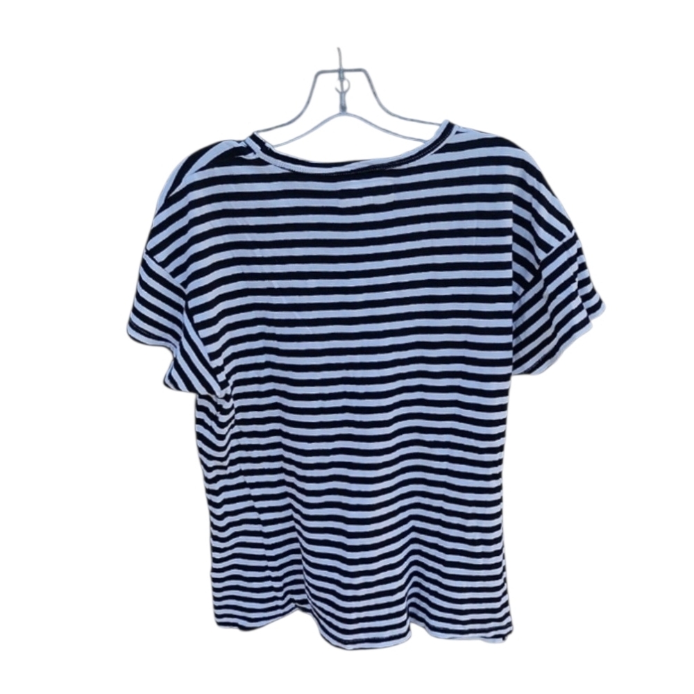 THE GREAT. Black and White Striped Tee Small - Picture 3 of 8